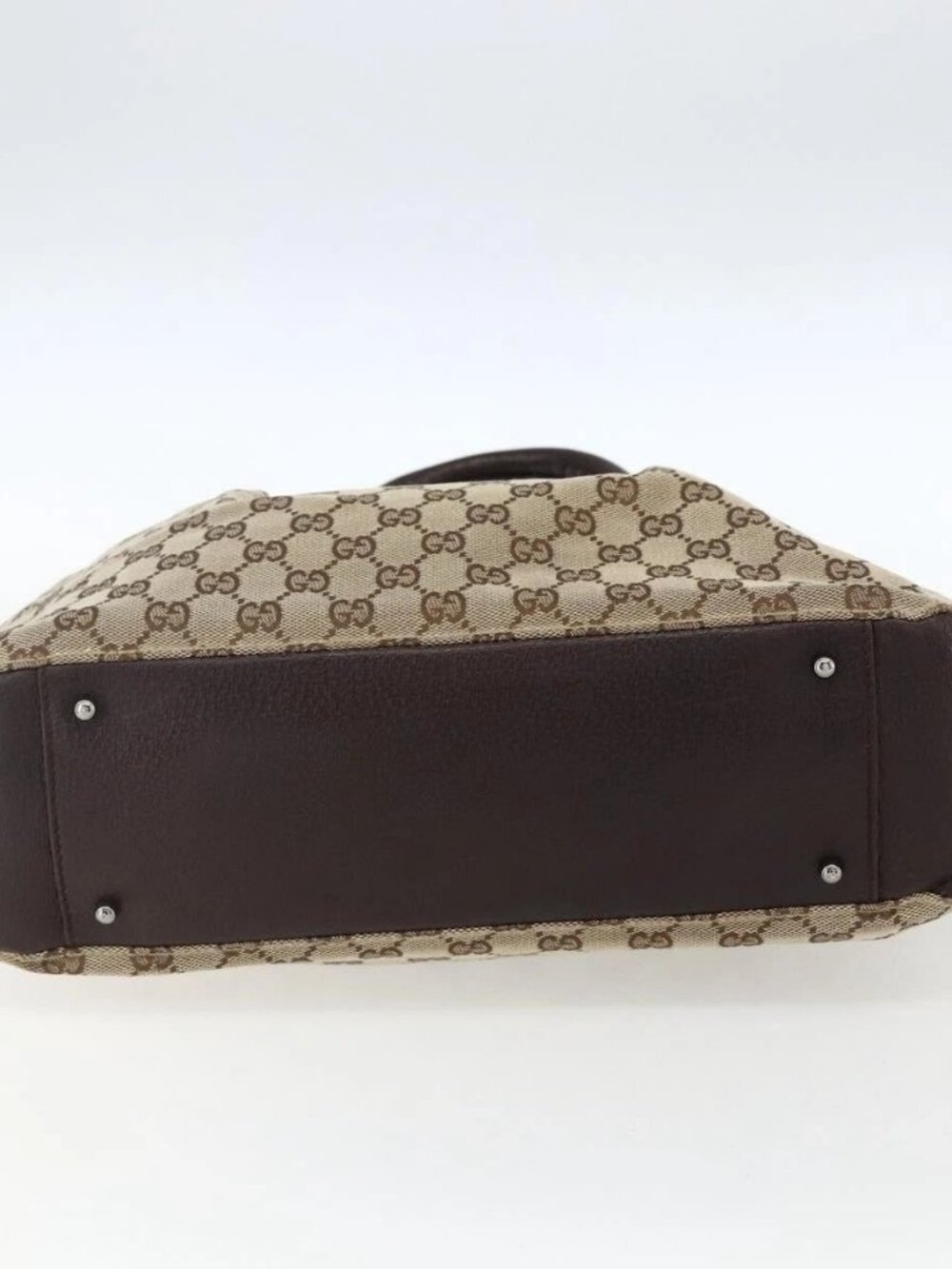 GUCCI GG Canvas Tote Bag Beige Silver 115016 Auth 169570 - Picture 7 of 16